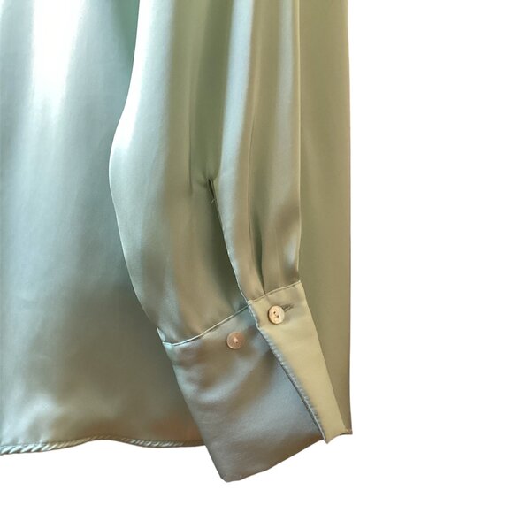 Zara Satin Look Green Blouse - Size M - Picture 5 of 8